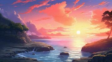 calming anime background high quality photo