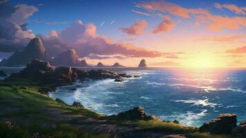 calming anime background high quality photo