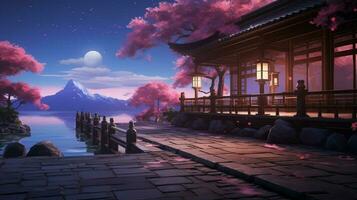 calming anime background high quality photo