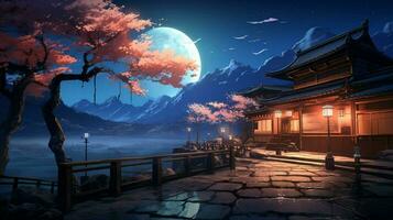 calming anime background high quality photo