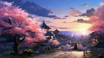 calming anime background high quality photo