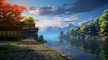 calming anime background high quality photo