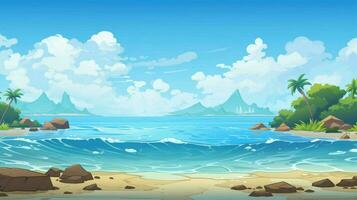 cartoon style ocean background for product showca photo