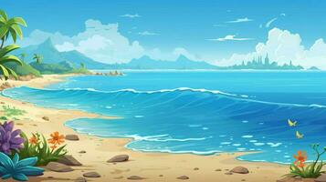 cartoon style ocean background for product showca photo