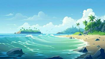 cartoon style ocean background for product showca photo