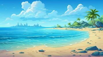 cartoon style ocean background for product showca photo