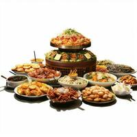 chinese food chinese buffet with transparent background photo