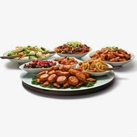 chinese food chinese buffet with transparent background photo