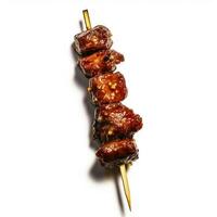 chinese food beef terriyaki on a stick with transparent photo