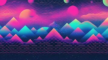 different shapes pattern in the style of vapor wave photo