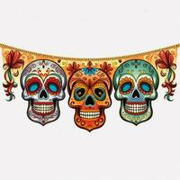 day of dead banner with white background photo