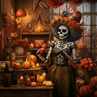 day of dead background high quality 4k ultra hd photo