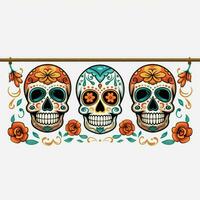 day of dead banner with white background photo