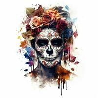 day of dead poster with white background photo