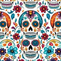 day of dead pattern with white background photo
