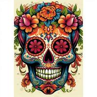 day of dead poster with white background photo