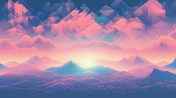 different shapes pattern in the style of vapor wave photo