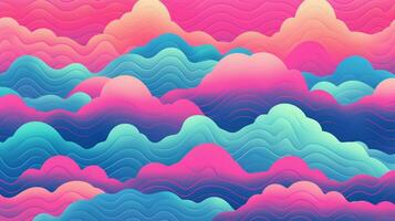 different shapes pattern in the style of vapor wave photo