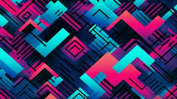 different shapes pattern in the style of vapor wave photo