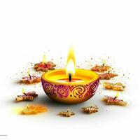 diwali celebration with white background high quality photo