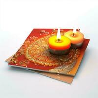 diwali tarjetas con blanco antecedentes alto calidad foto