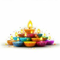 diwali celebration with white background high quality photo