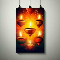 diwali poster with white background high quality photo