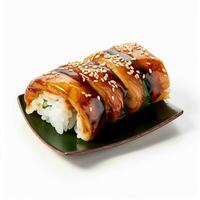 eel sushi with white background high quality ultra photo