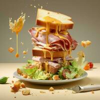 exploded axonometric view of a ham mustard sause photo