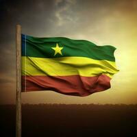 flag of Central African Republic high photo