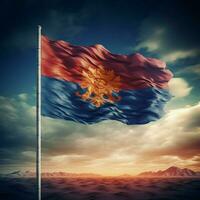 flag of Mongolia high quality 4k ultra photo