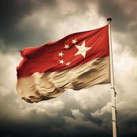 flag of Singapore high quality 4k ultr photo