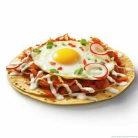 huenos rancheros with white background high quality photo