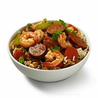 jambalaya with white background high quality ultra photo