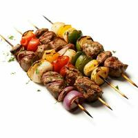 brochetas con blanco antecedentes alto calidad ultra hd foto