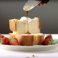 making Angel Food Cake with low sugar ingredients photo