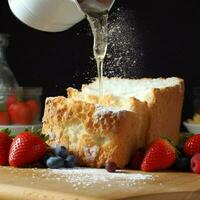 making Angel Food Cake with low sugar ingredients photo