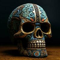 maxican skull high quality 4k ultra hd hdr photo