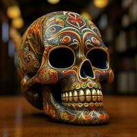 maxican skull high quality 4k ultra hd hdr photo