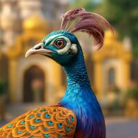 national bird of India high quality 4k ultra hd photo