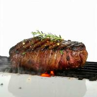 photo a tasty beef steak fried on the grill profes