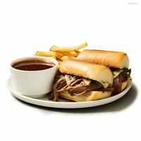 photo of French dip with no background with white