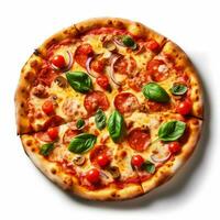 photo of Pizza with no background with white back