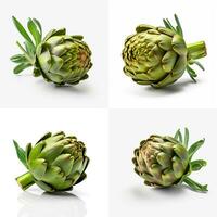 photo of artichoke with no background with white ba