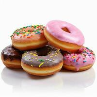 photo of donuts with no background with white back