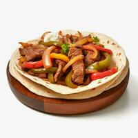 photo of fajita with no background with white back