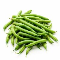 photo of green beans with no background with white