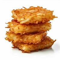 photo of hash browns with no background with white