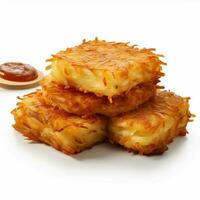 photo of hash browns with no background with white