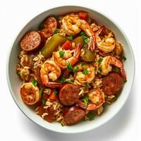 photo of jambalaya with no background with white